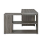 L-Shape Office Desk With Drawers and Shelves, Weathered Grey