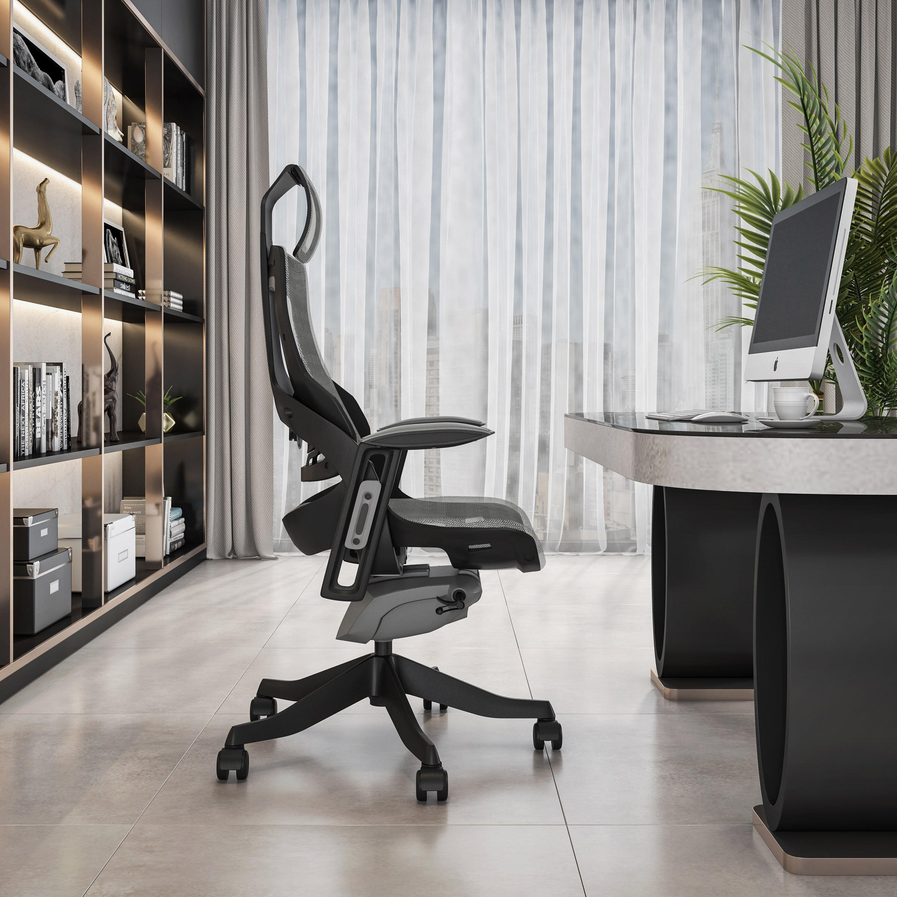 Techni Mobili LUX Ergonomic Executive Chair, Grey