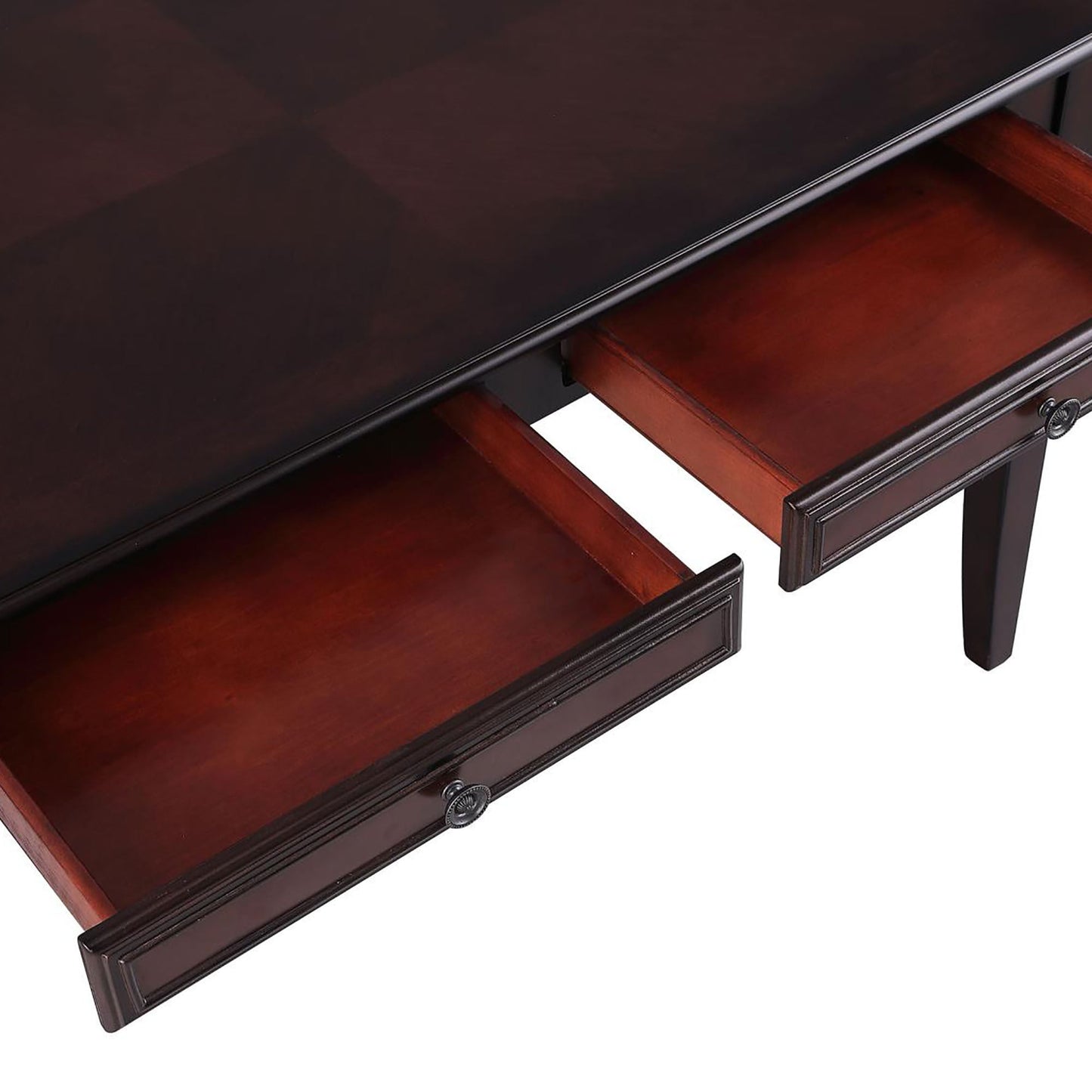 Dark Amber and Tan 2-Piece Writing Desk Set with Chair