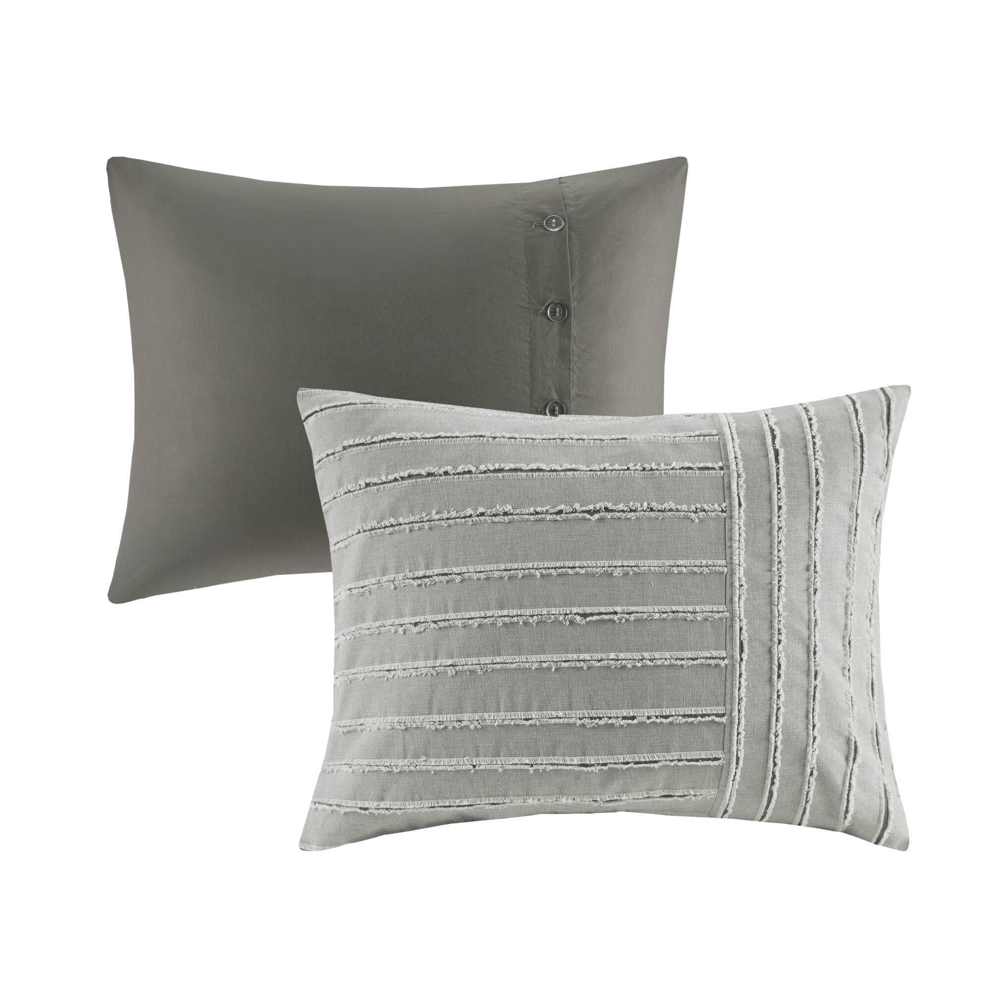 Essence - King 9 Piece Clip Comforter Set - Gray