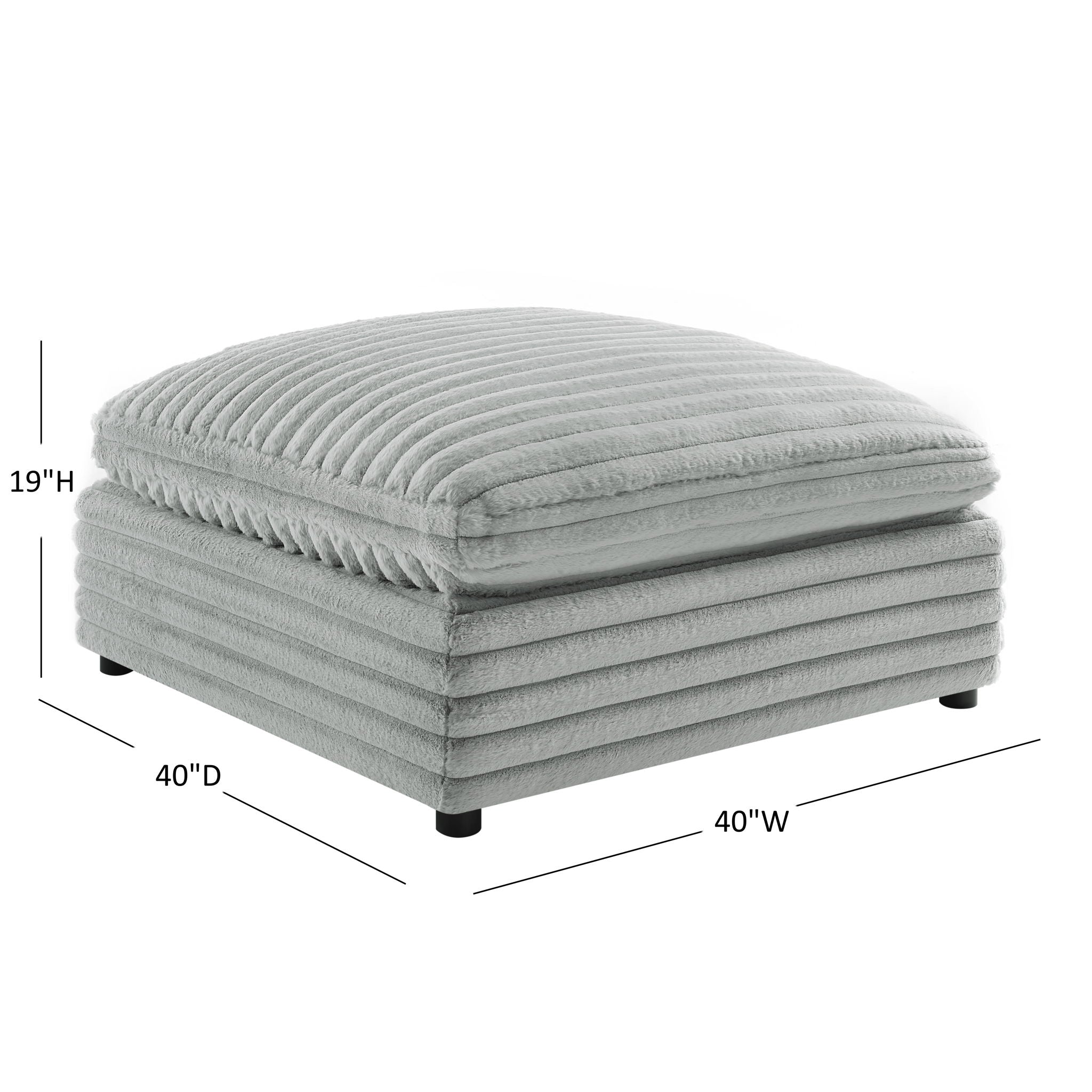 Jenny - Square Ottoman - Gray
