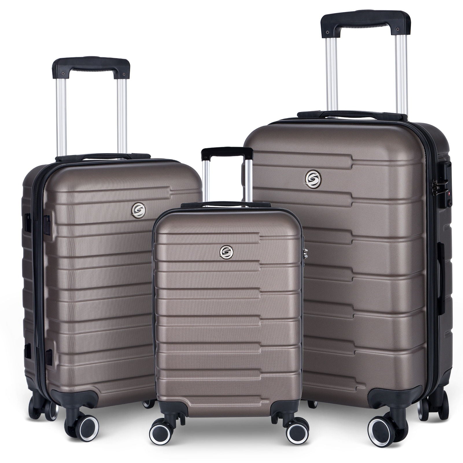 Luggage Suitcase 3 Piece Sets Hardside Carry-On Luggage With Spinner Wheels 20" / 24" / 28"