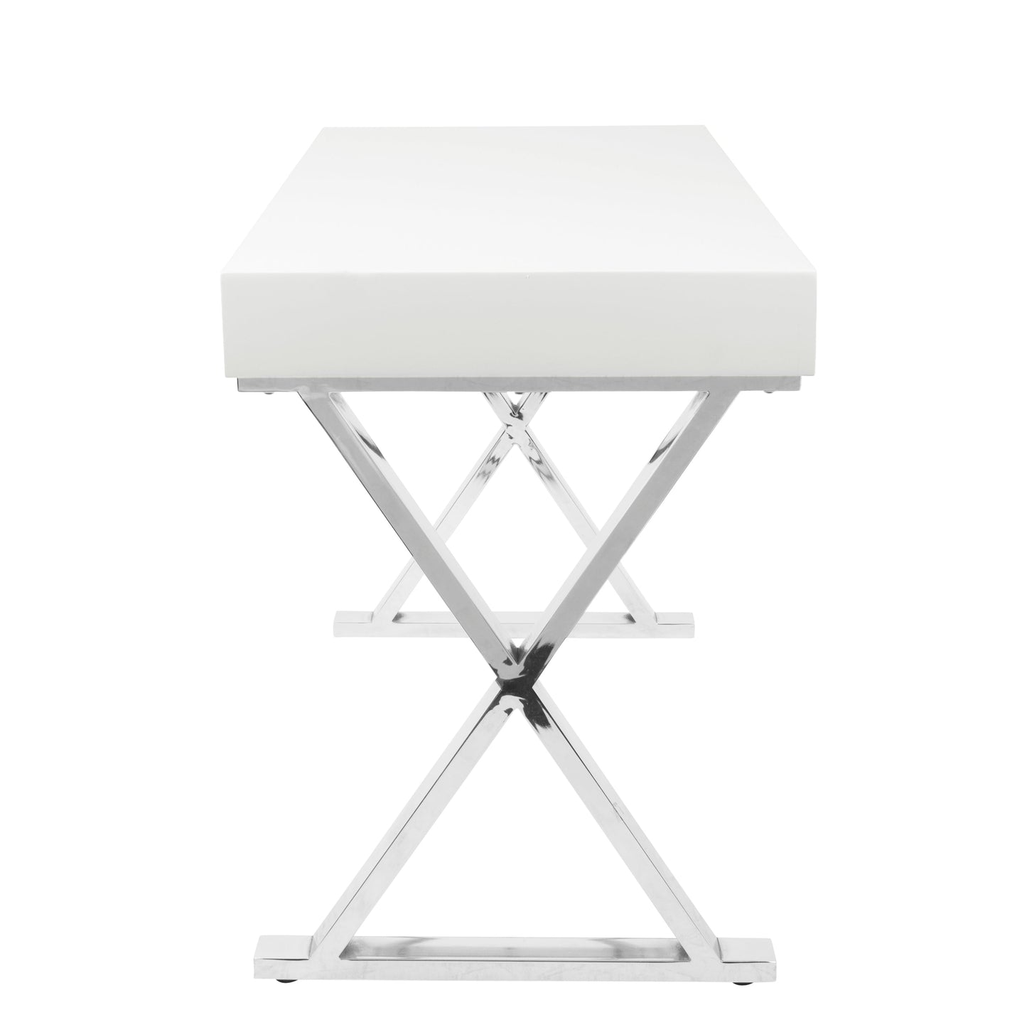 Luster Contemporary Desk in White by LumiSource