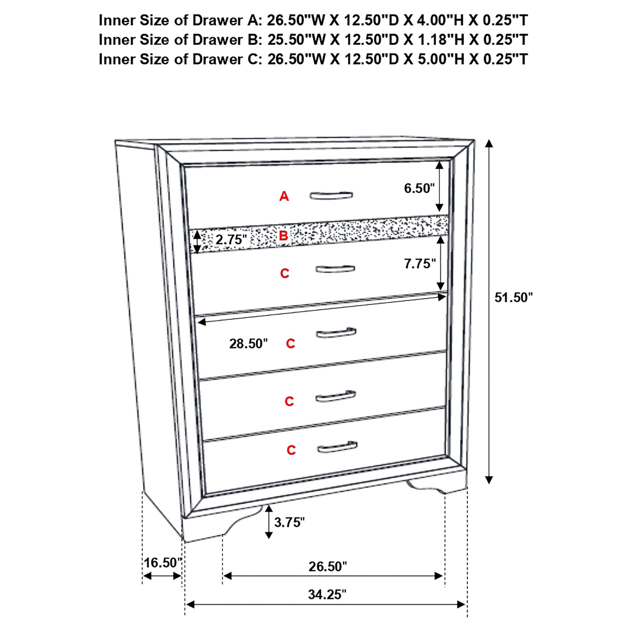 Annie - 6 Drawer Bedroom Chest
