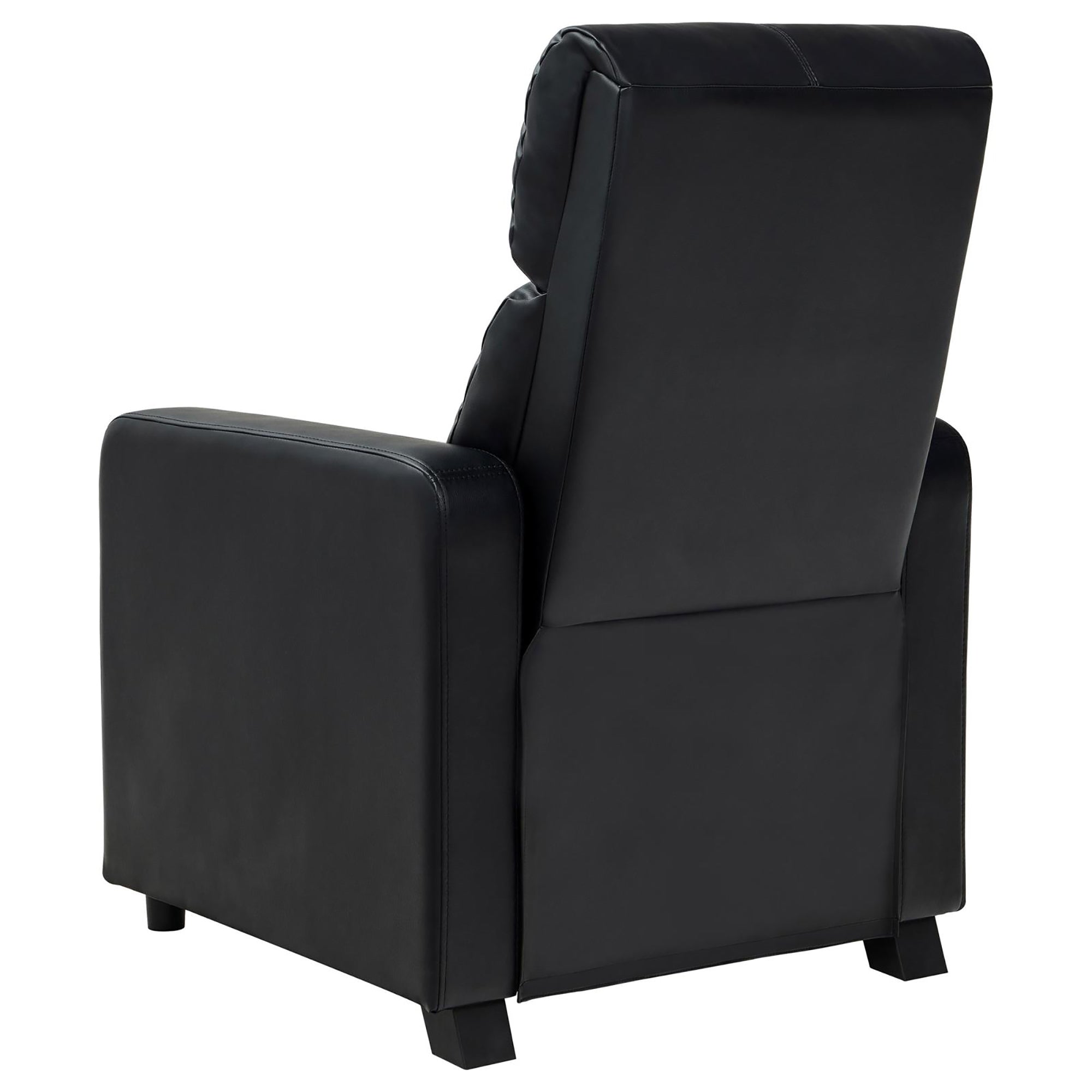 Black Upholstered Push-Back Recliner