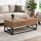 43.31'' Luxury Coffee Table with Two Drawers, Industrial Coffee Table for Living Room, Bedroom & Office