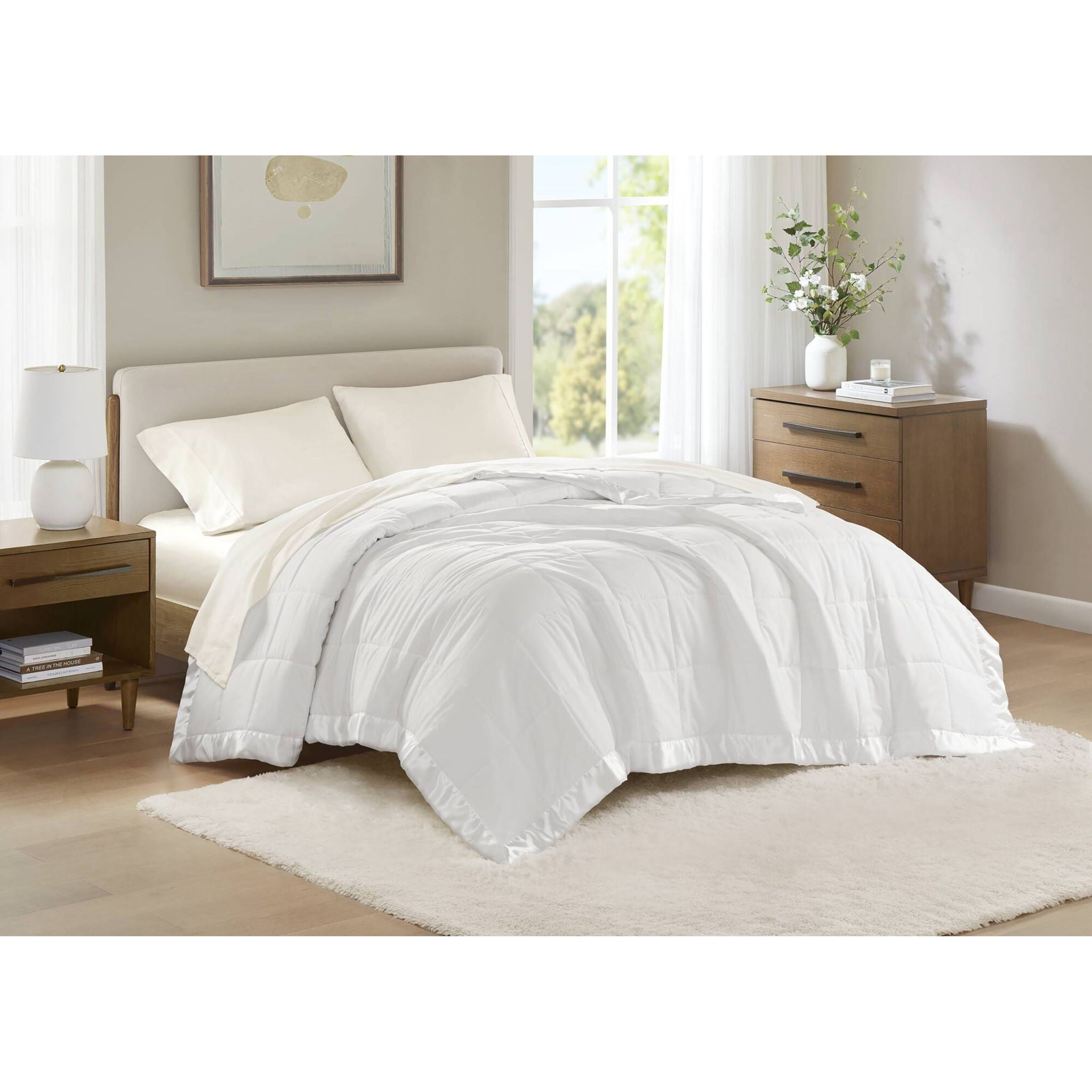 Windom - All Season Hypoallergenic Twin Blanket With 3M Scotchgard - White