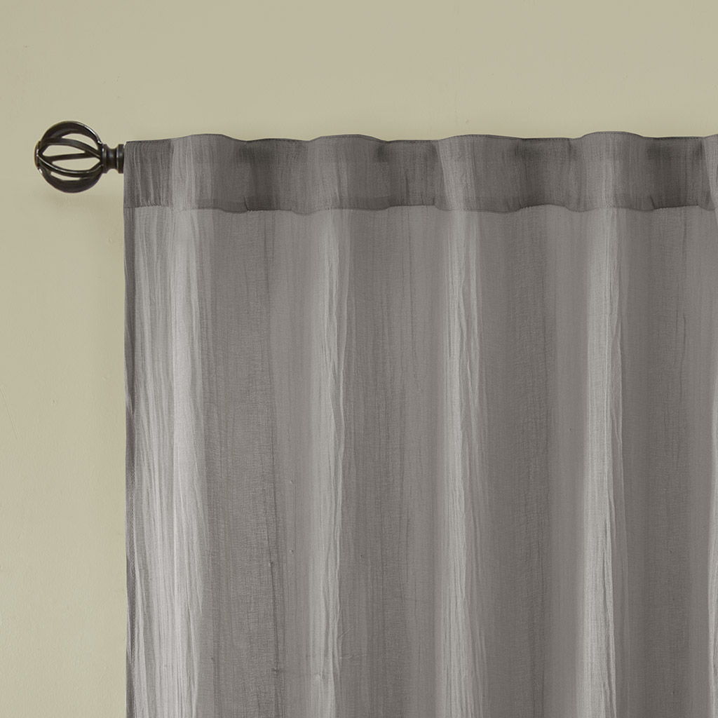 Harper - Solid Crushed Window Panel Pair - Gray