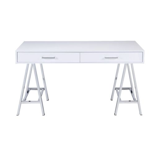 ACME Coleen Desk in White High Gloss & Chrome 92229