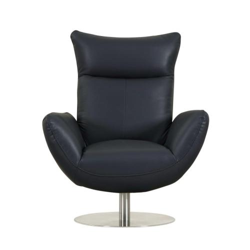 Global United 22" Modern Genuine Italian Leather Lounge Chair