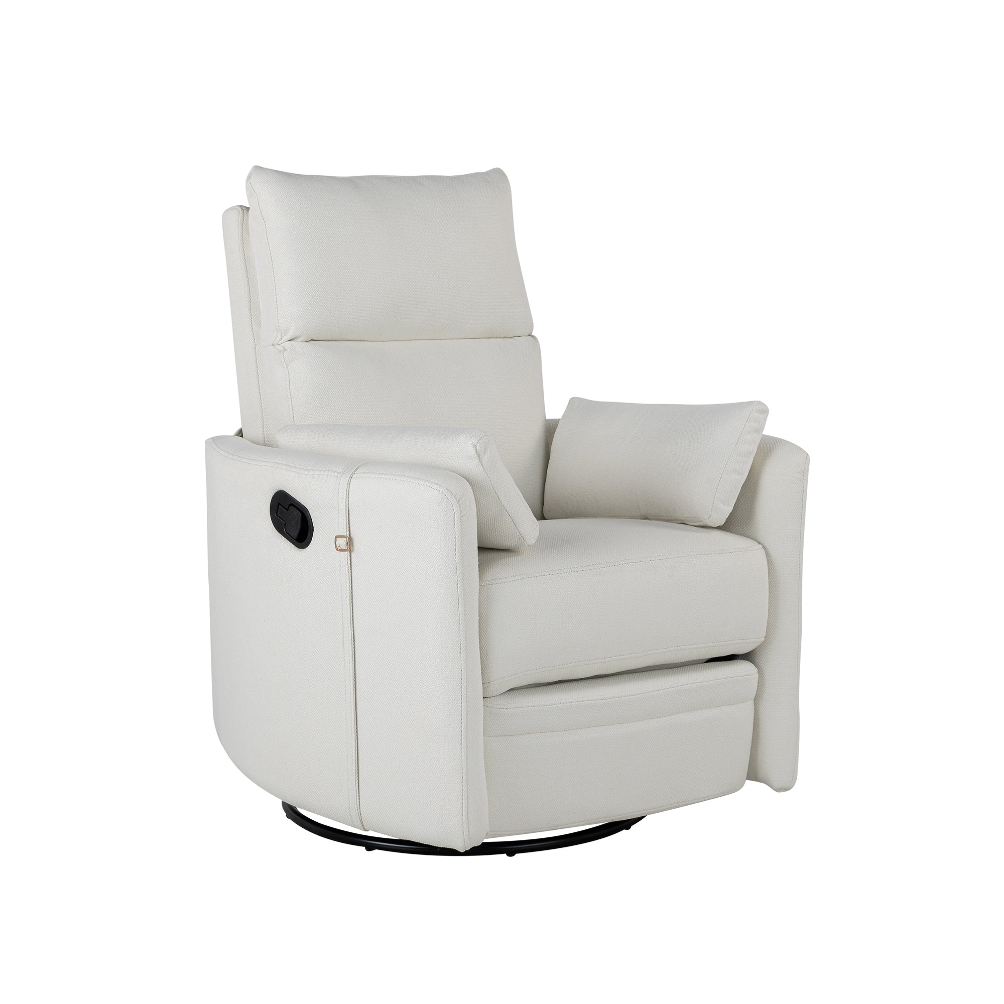 360 Degree Swivel Recliner Theater Recliner Manual Rocker Recliner Chair with Two Removable Pillows for Living Room, Beige