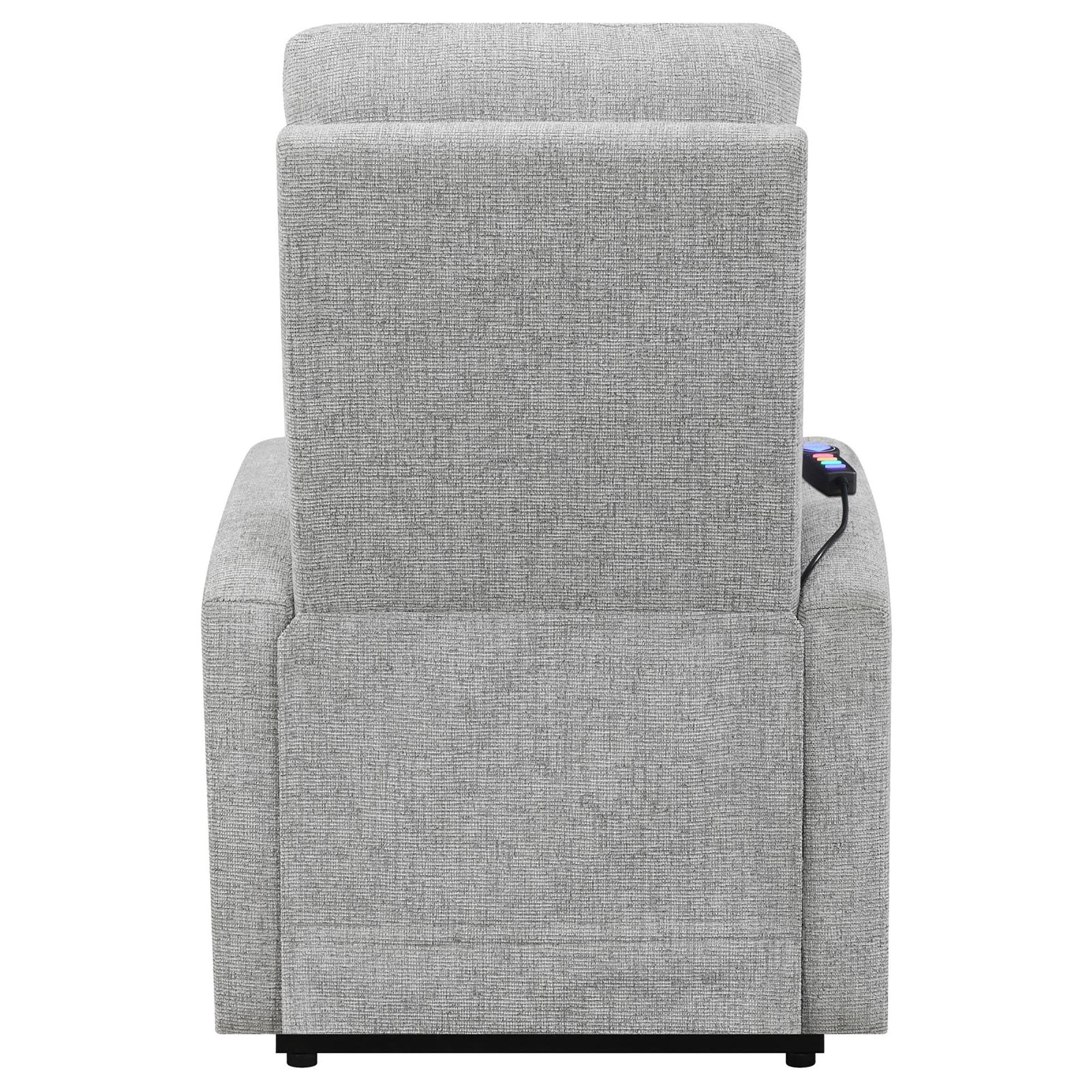 Grey Tufted Power Lift Recliner