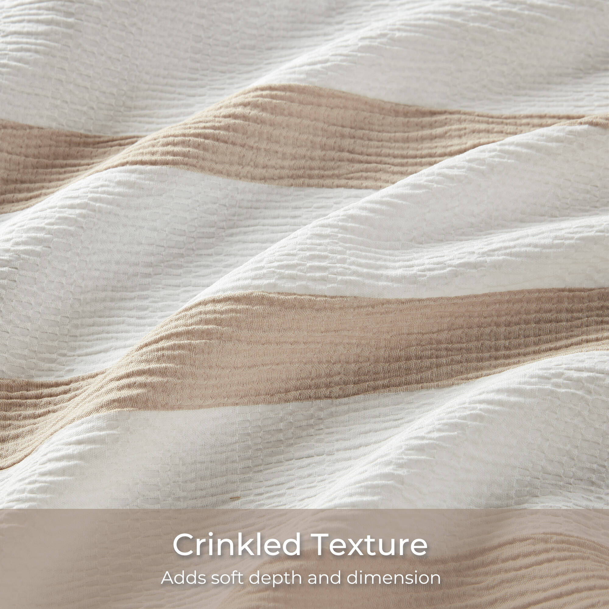 Merritt - Twin/Twin Long Yarn-Dyed Striped Comforter - Taupe
