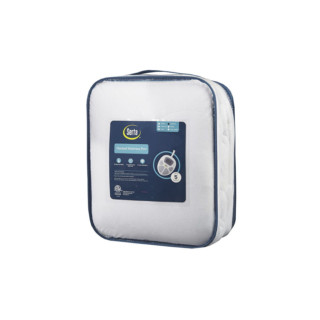 Plush - King Heated Mattress Pad - White