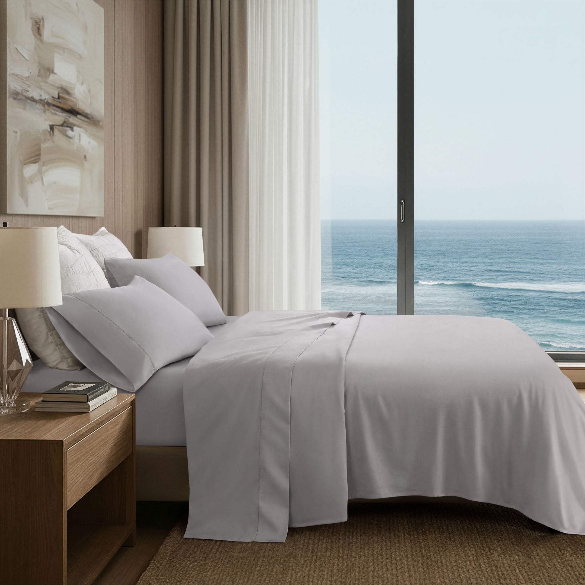Elina Supima - 4 Piece California King Sheet Set - Gray