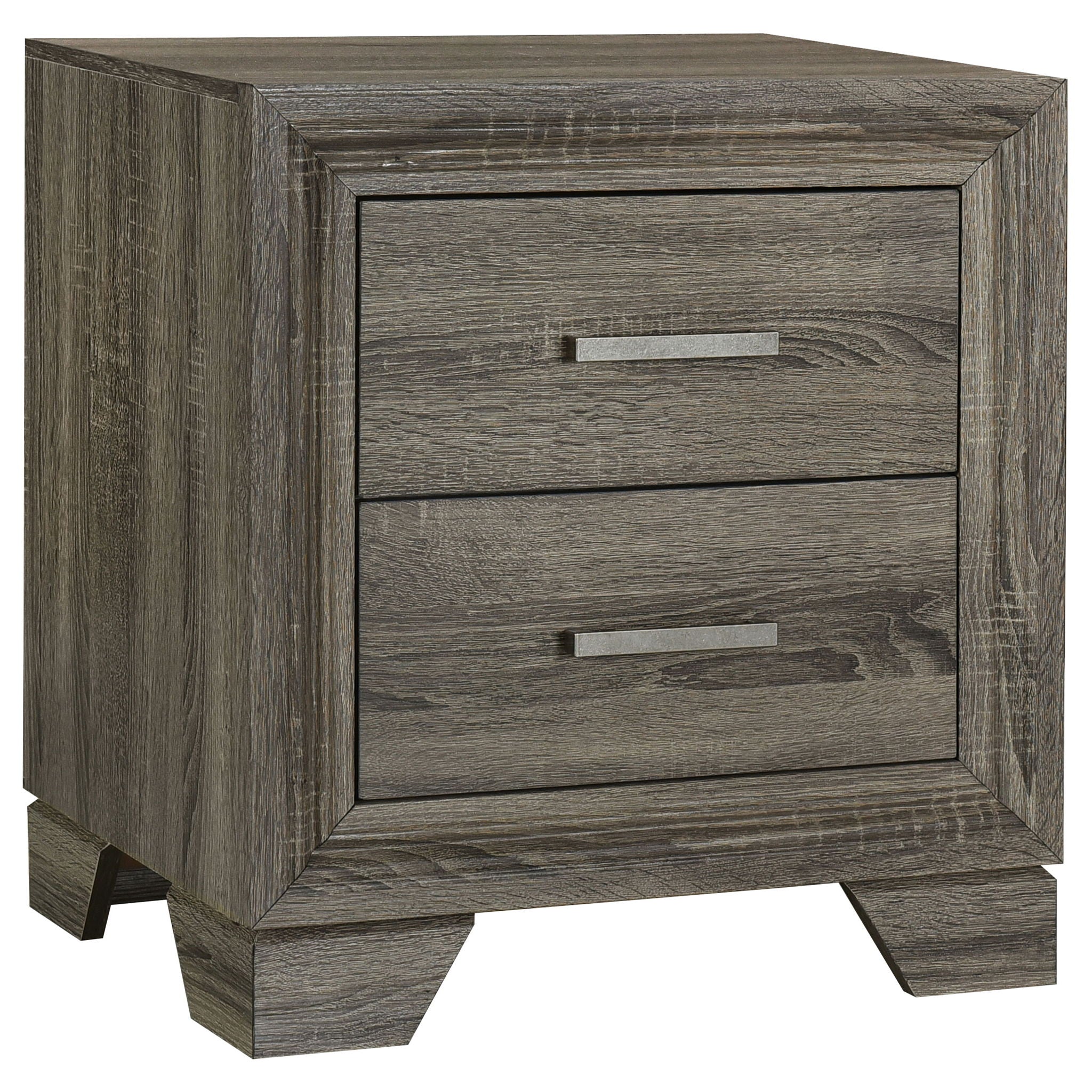 Funston - 2 Drawer Nightstand - Brown Oak