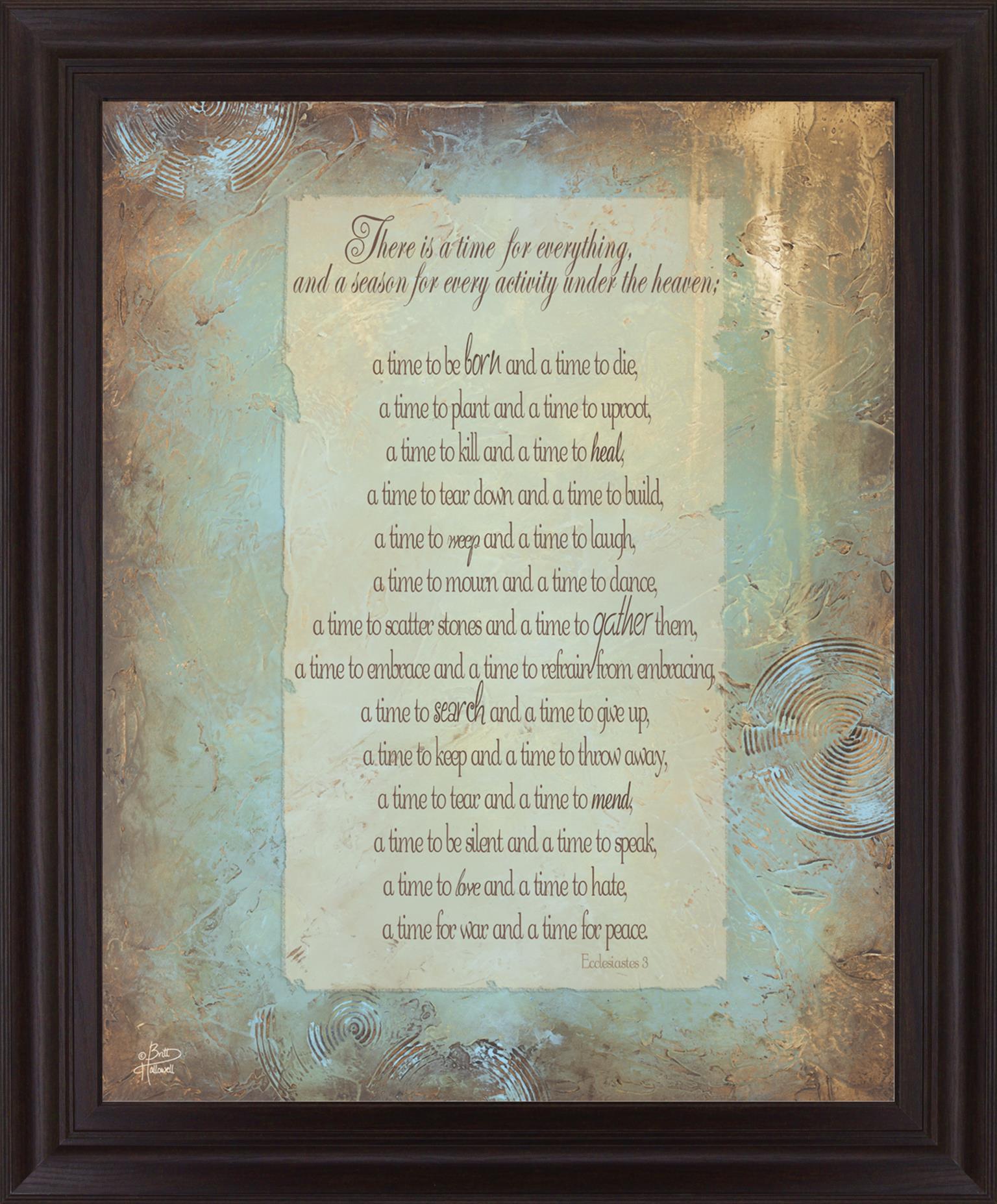 Golden Season Poem - 28" x 34" Framed Wall Art - Light Blue