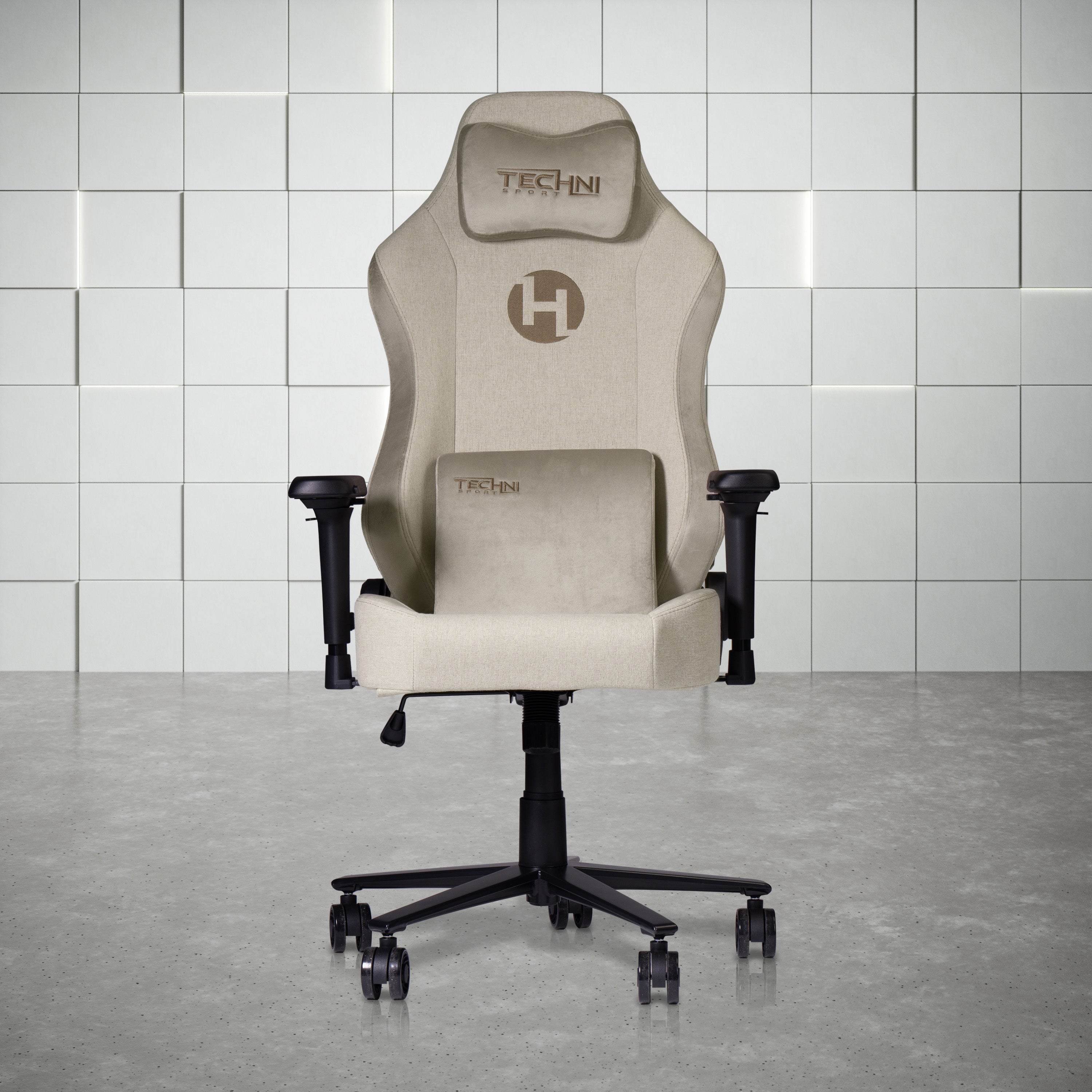 Techni Sport TSF65C Fabric Memory Foam Gaming Chair – Beige