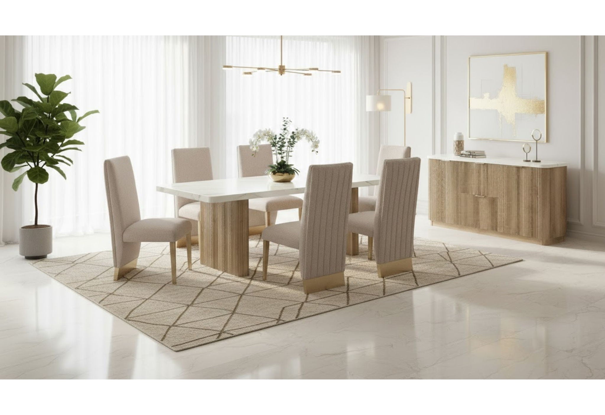 D2504 - Dining Table Top - White / Grey