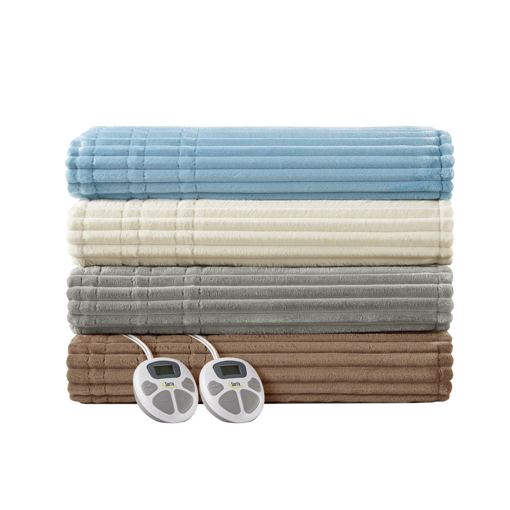 Corded Plush - King Heated Blanket - Ivory