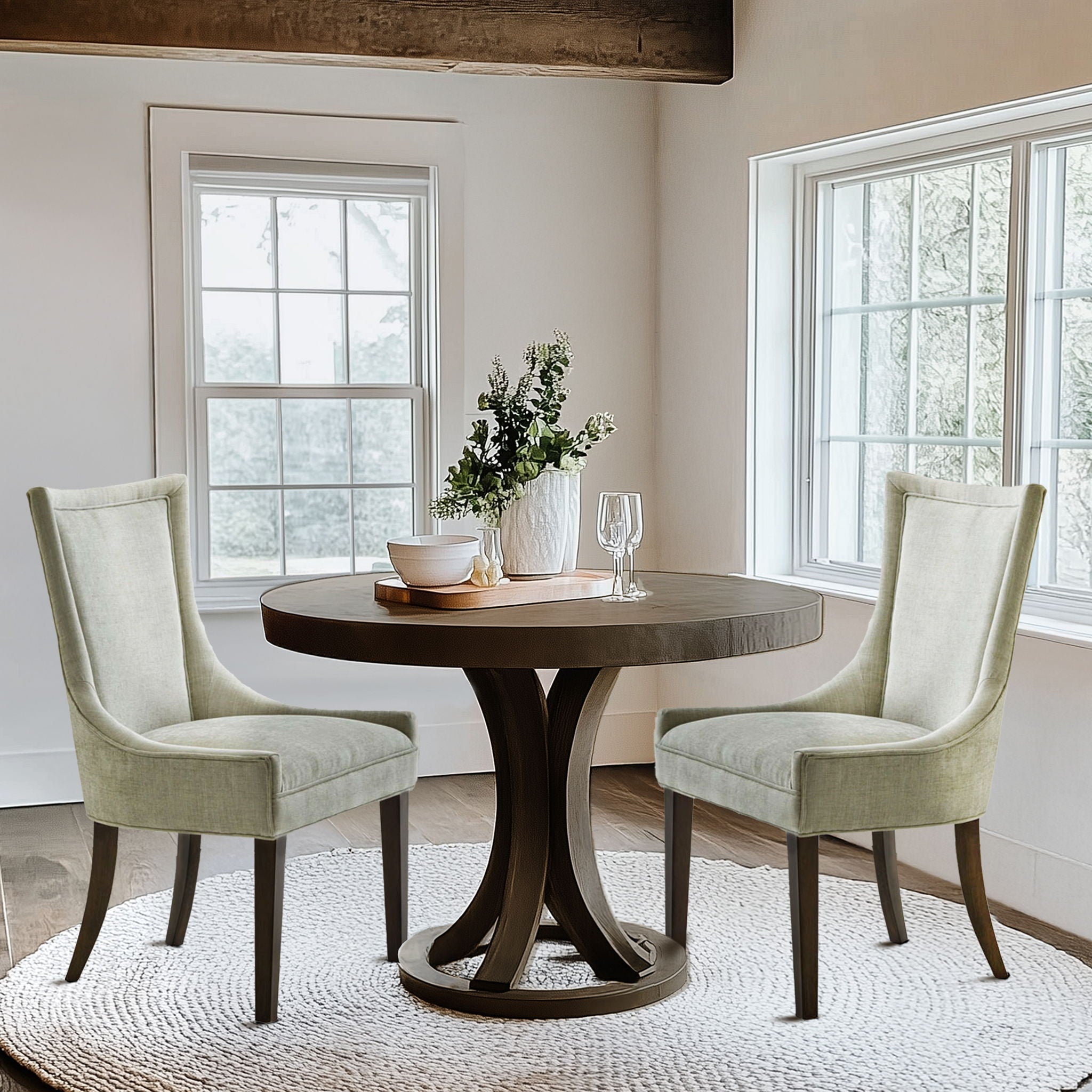 Ultra - Dining Side Chair (Set of 2) - Light Green Multi