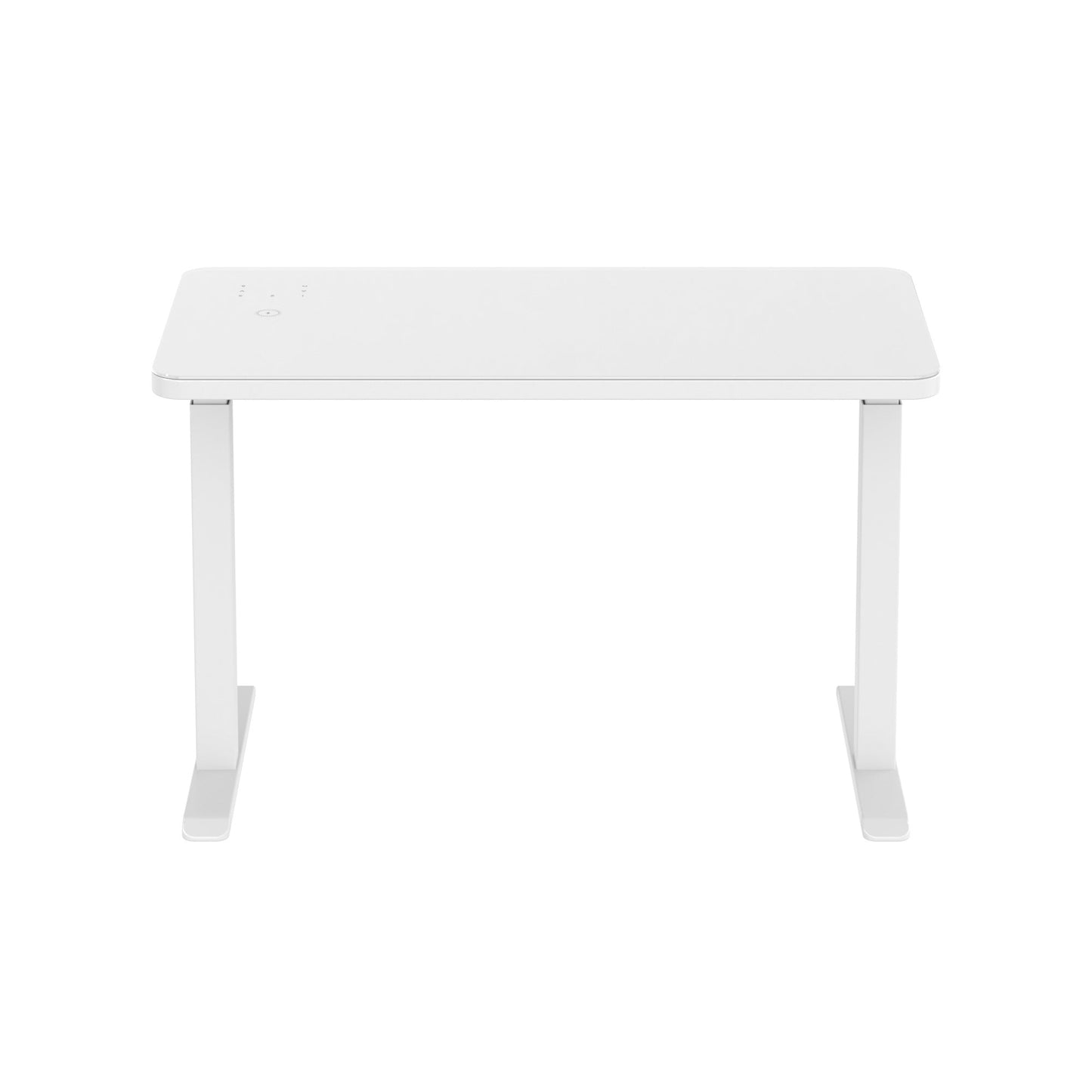 Glass tabletop standing desk
White