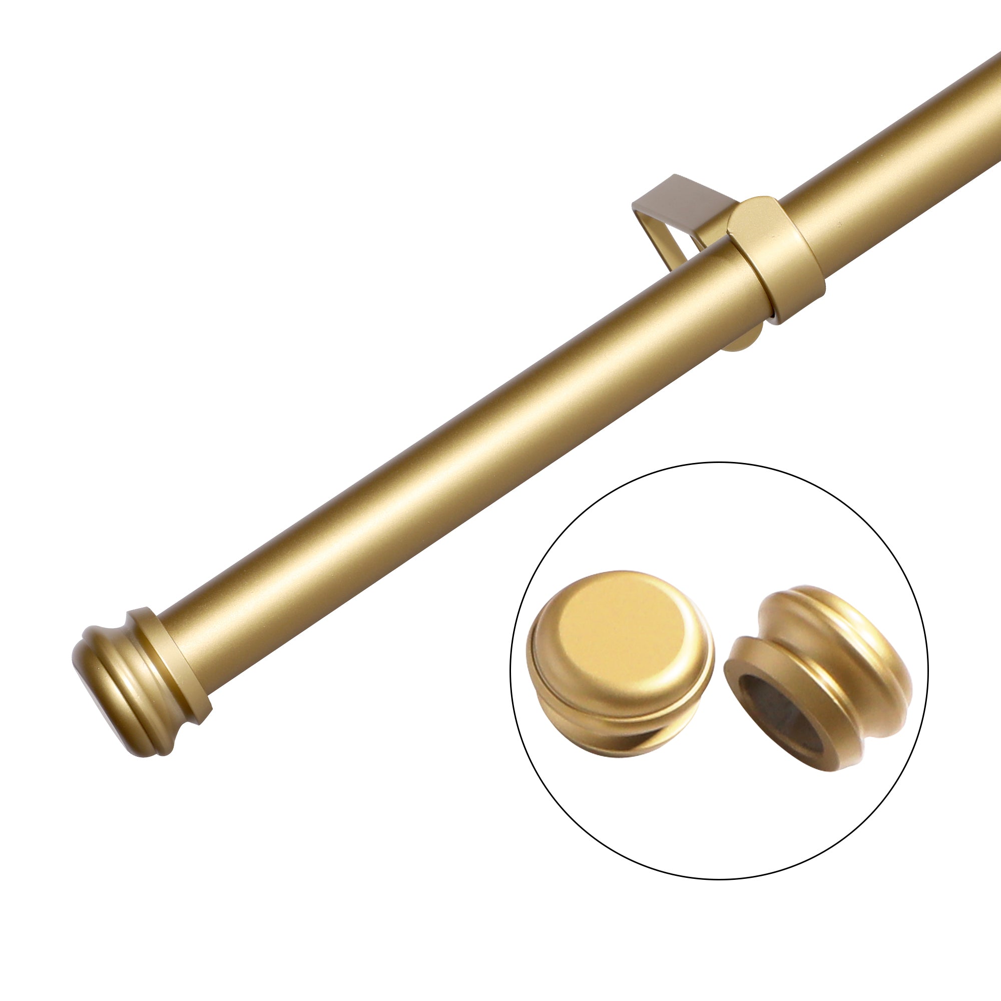 Window Single Curtain Rod- Adjustable sizes: 88"-132", Gold