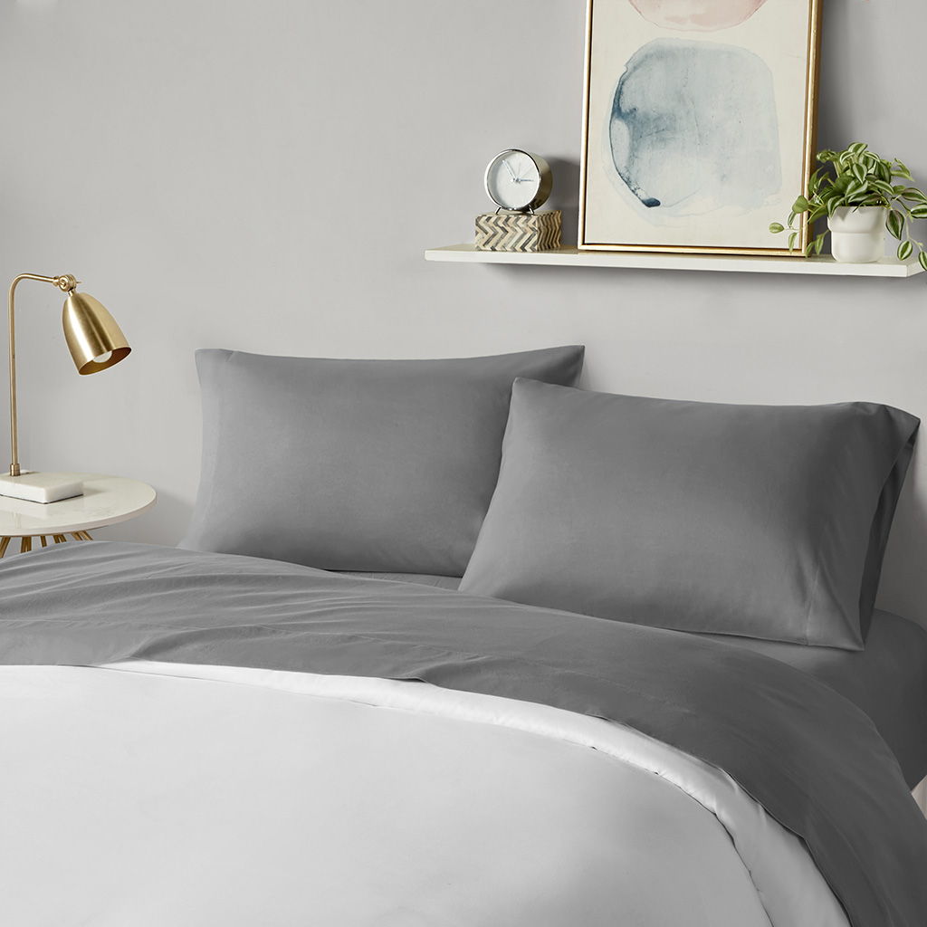 Microfiber - Queen All Season Wrinkle Free Sheet Set - Charcoal
