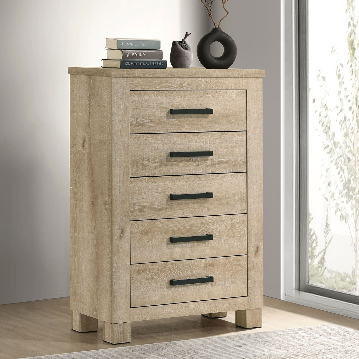 Sansome - 5 Drawer Bedroom Chest - Oak