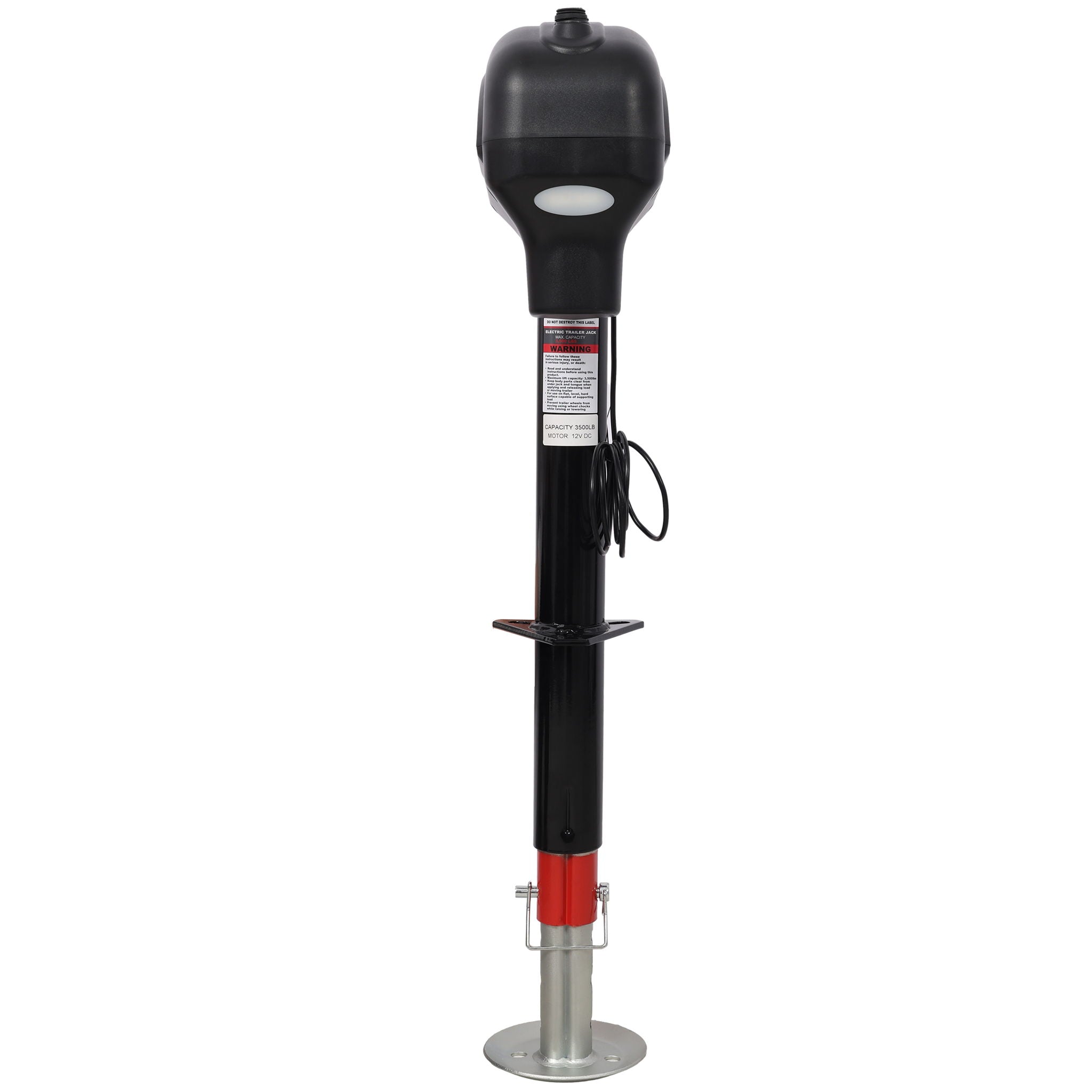 Electric Power Tongue Jack 3500Lbs Capacity With Waterproof Cover For RV Trailer & Camper, 12V Dc - Black