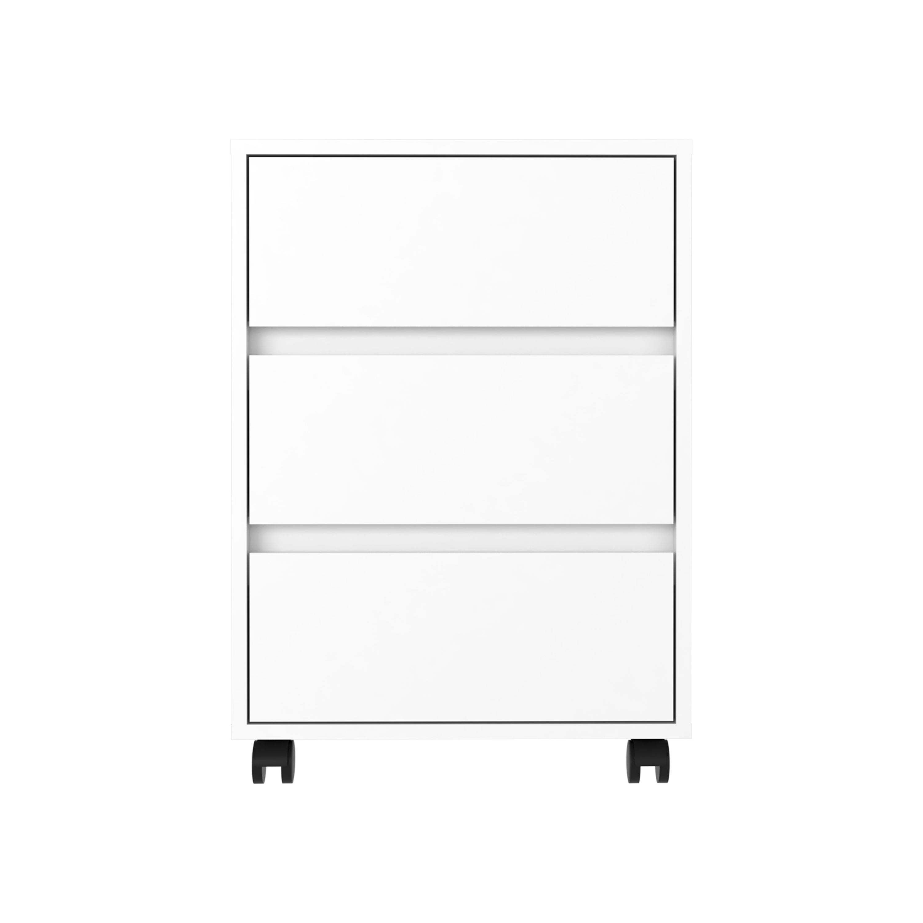 Artemisa 3 Drawer Filing Cabinet, Four Casters, Superior Top -White