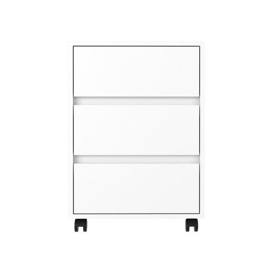 Artemisa 3 Drawer Filing Cabinet, Four Casters, Superior Top -White