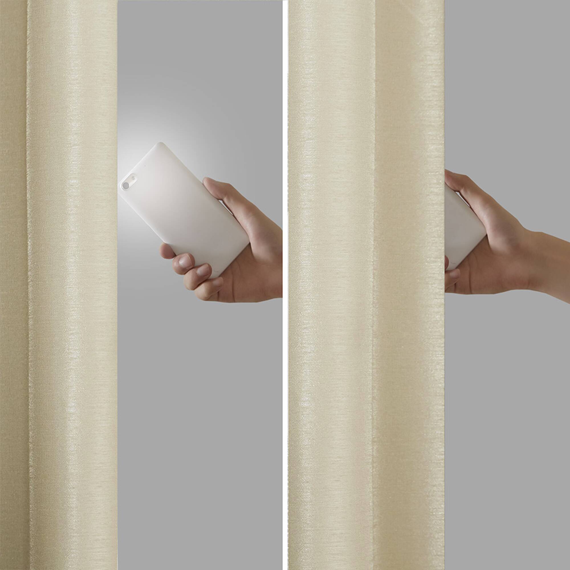 Emilia - 84" Twist Tab Total Blackout Window Curtain - Champagne