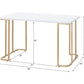 ACME Estie Writing Desk, White & Gold Finish 93102