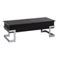 Black High Gloss and Chrome Coffee Table with Lift Top