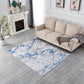 ZARA Collection Abstract Design Silver Blue Machine Washable Super Soft Area Rug