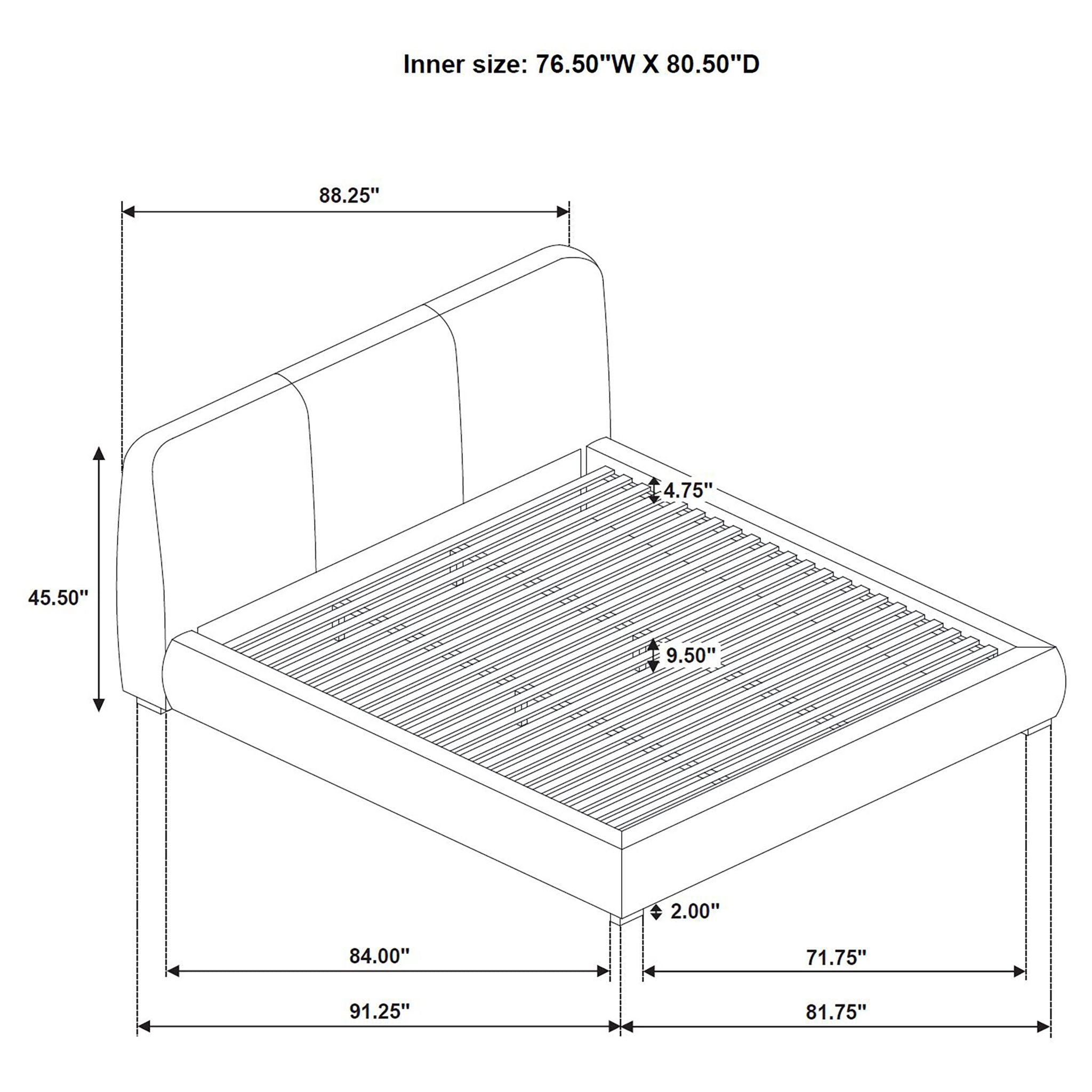 Modern Upholstered Platform Bed With Tufted Headboard