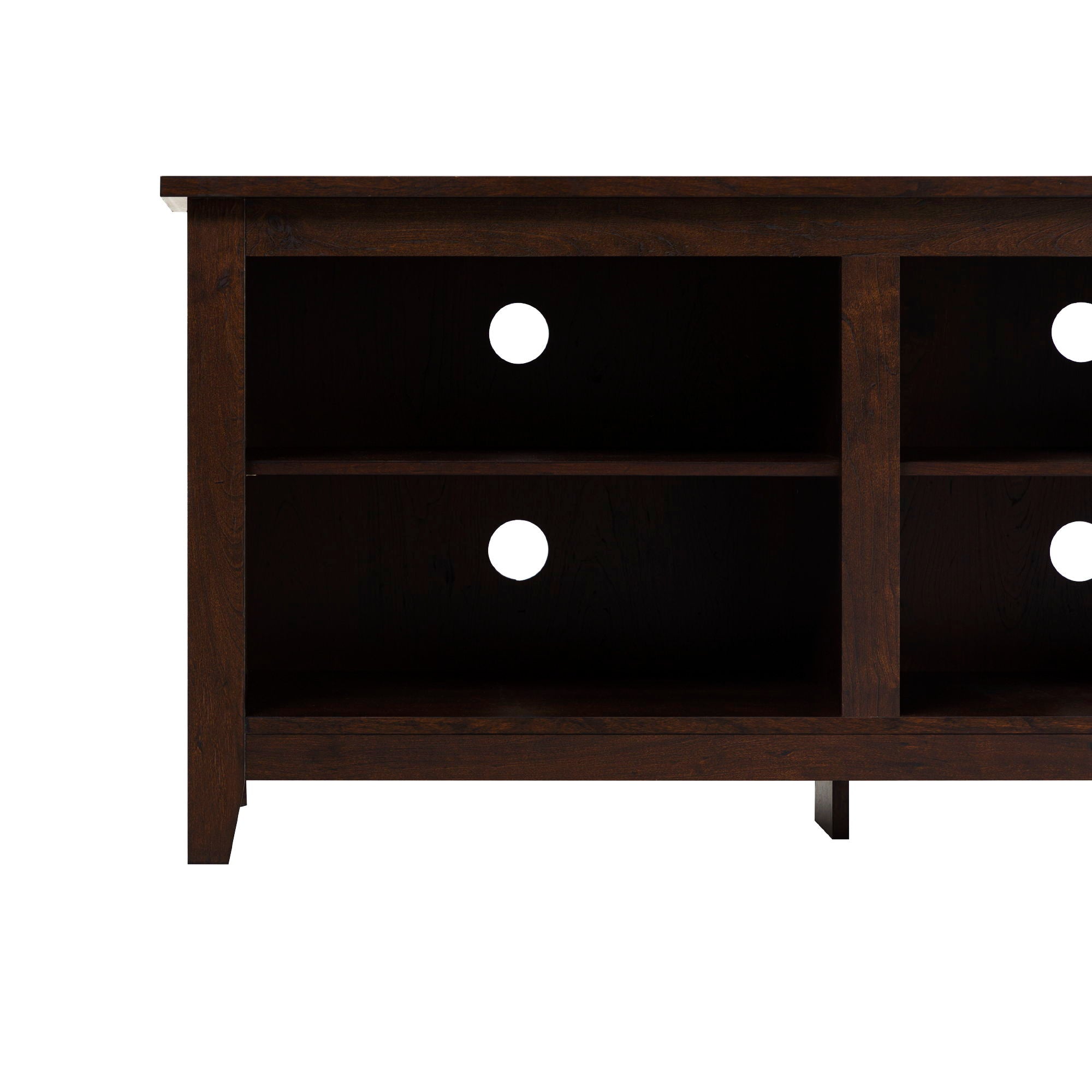 Modern Transitional 3 Shelf Open Storage 70" TV Stand For 80" TVs - Espresso