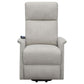 Beige Upholstered Power Lift Recliner with Wired Remote