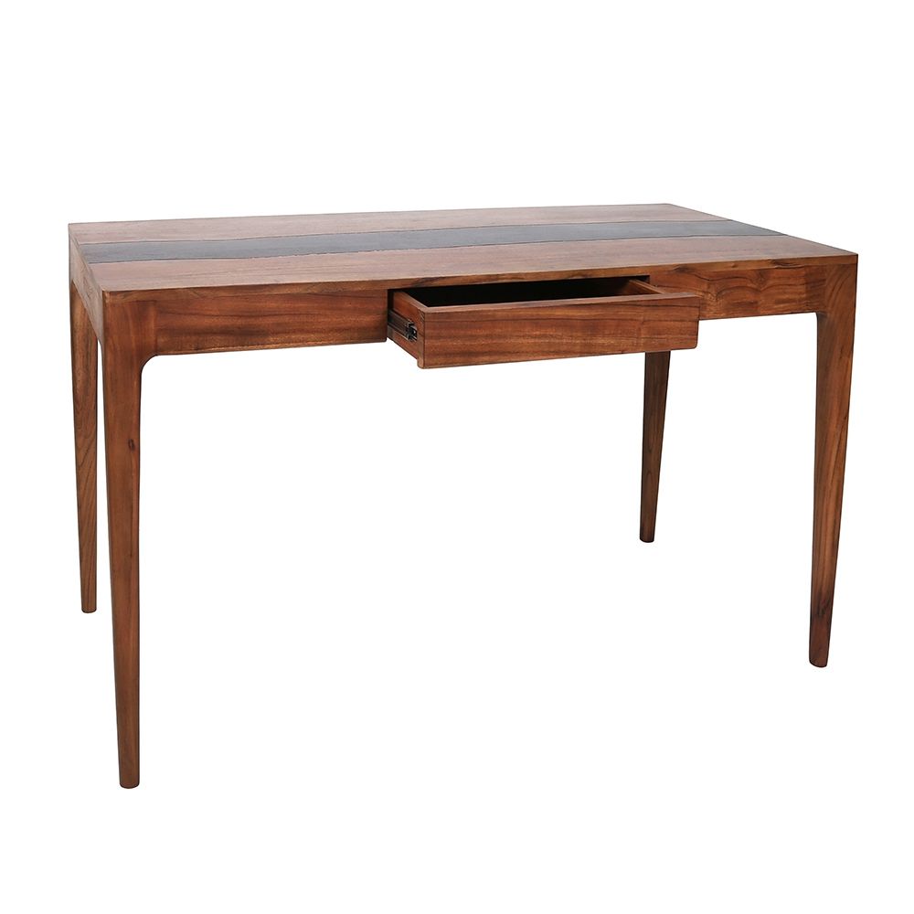 Writing Desk With Drawer - Natural Wood / Brown