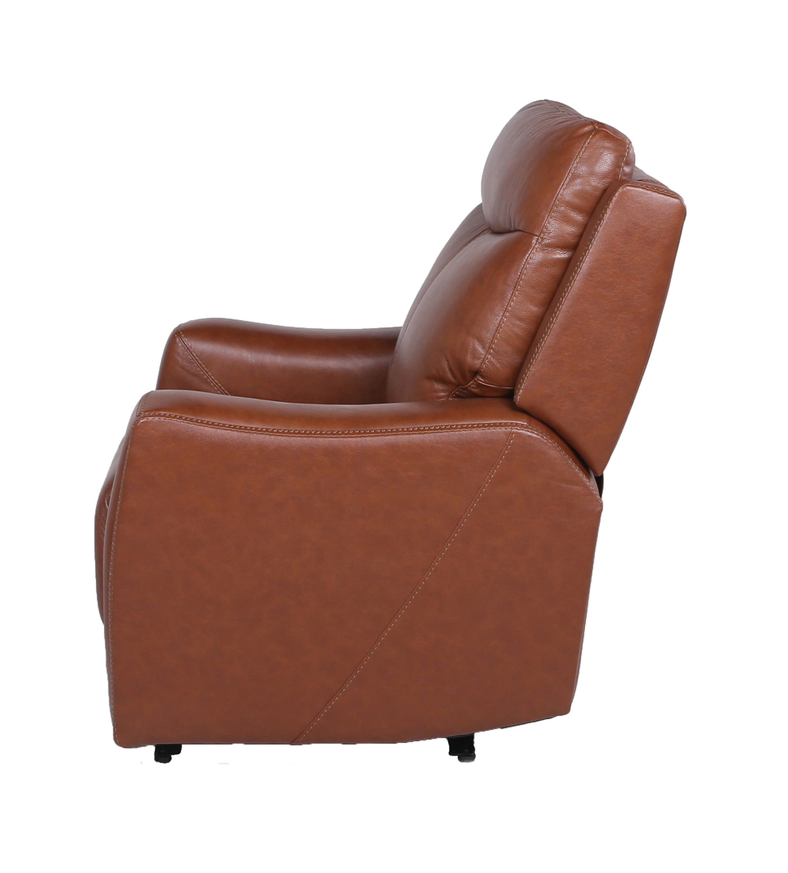 Contemporary Leather Recliner - Top-Grain Seating, Power Headrest, Power Footrest, USB Charging