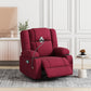 Power Lift Recliner Chair Electric Recliner for Elderly Recliner Chair with Massage and Heating Functions, Remote, Phone Holder Side Pockets and Cup Holders for Living Room, Red