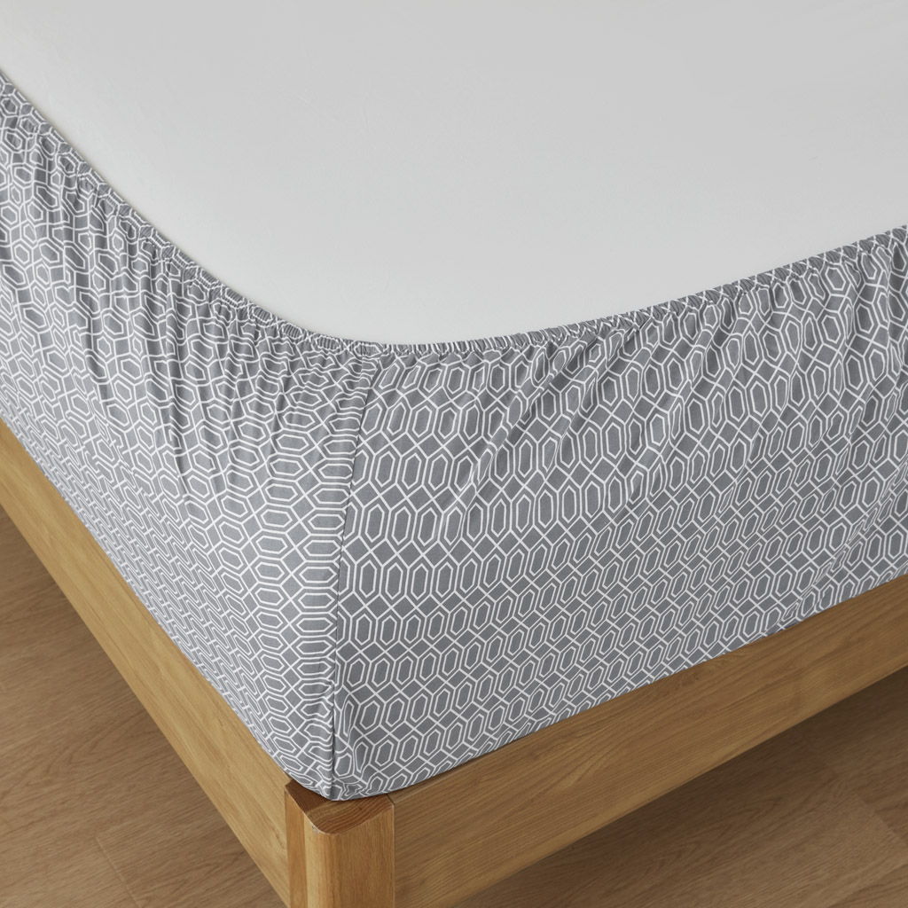 Cotton 144TC - Twin Printed Sheets - Diamond Gray