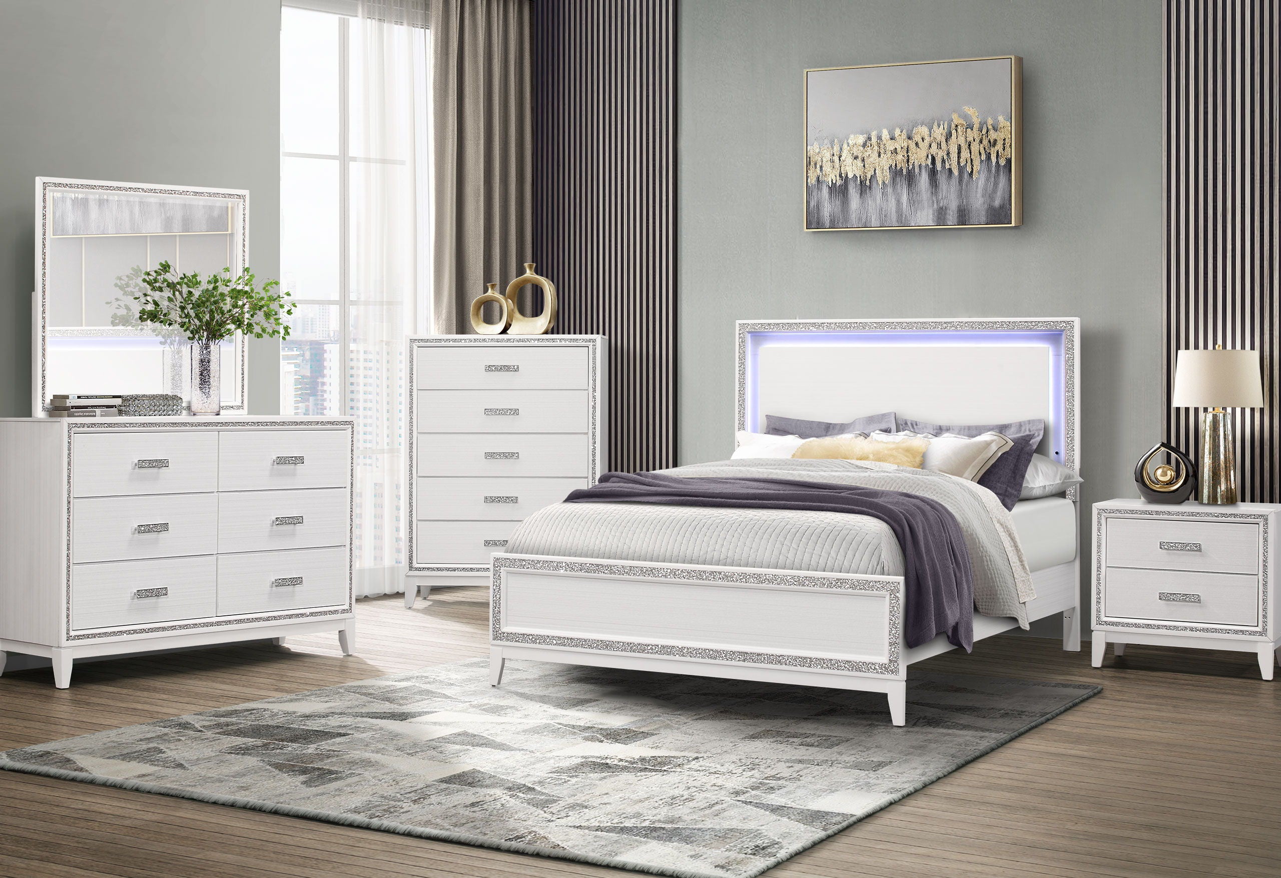 Lily - King Bed - White