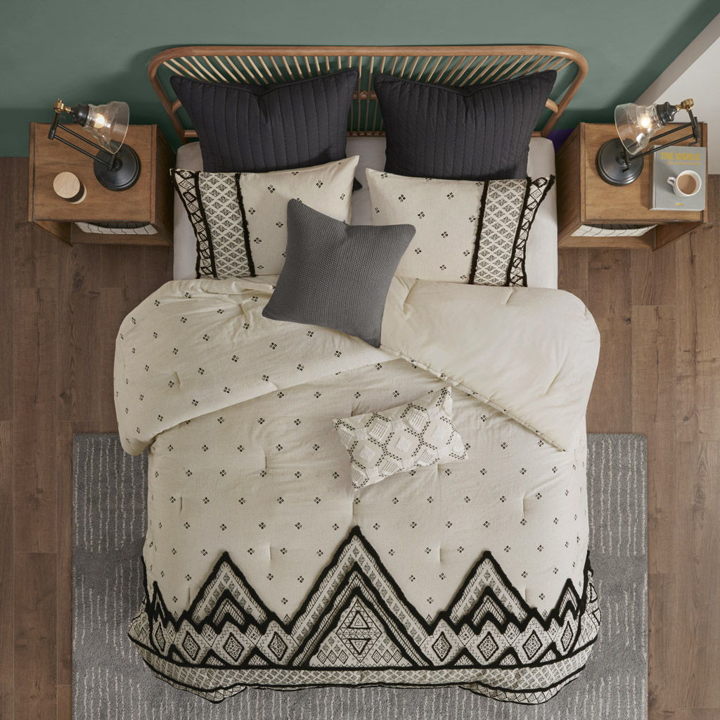 Marta - King 3 Piece Blend Comforter Set - Natural