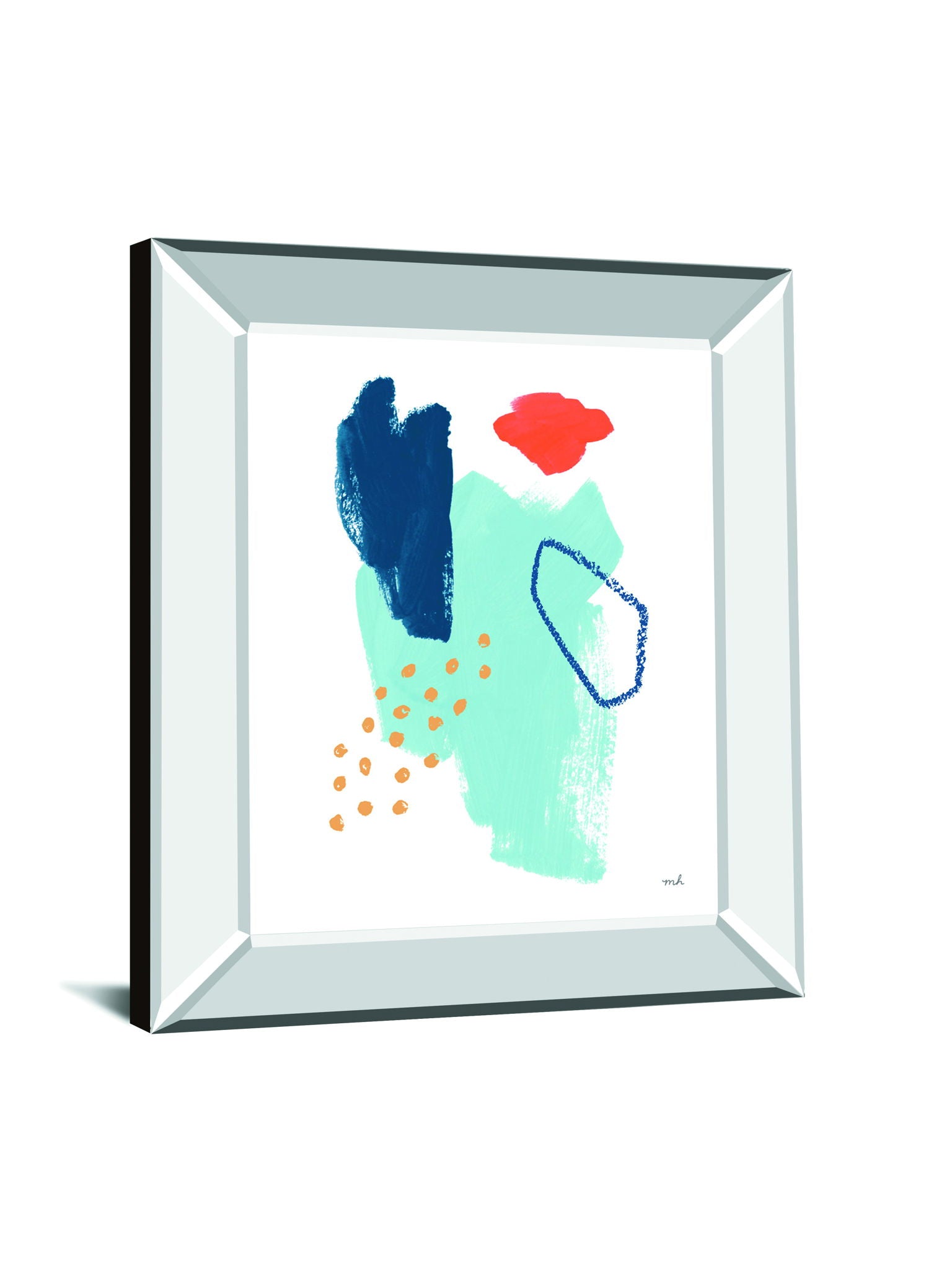 Eternal Optimist I By Moira Hershey - Mirror Framed Print Wall Art - Light Blue