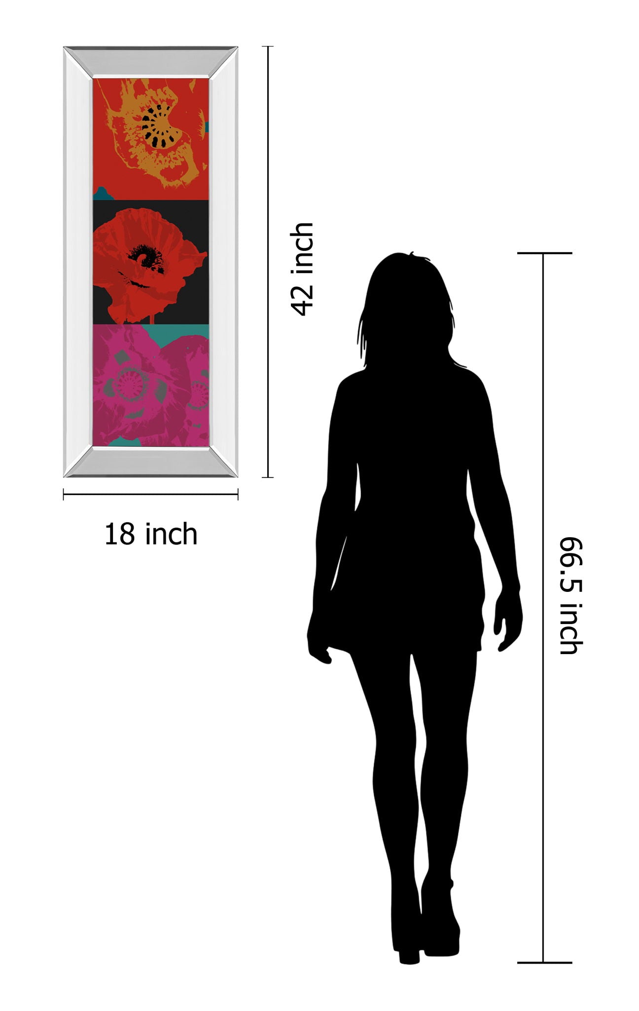 Pop Poppies By Li-legger - Mirrored Frame - Red