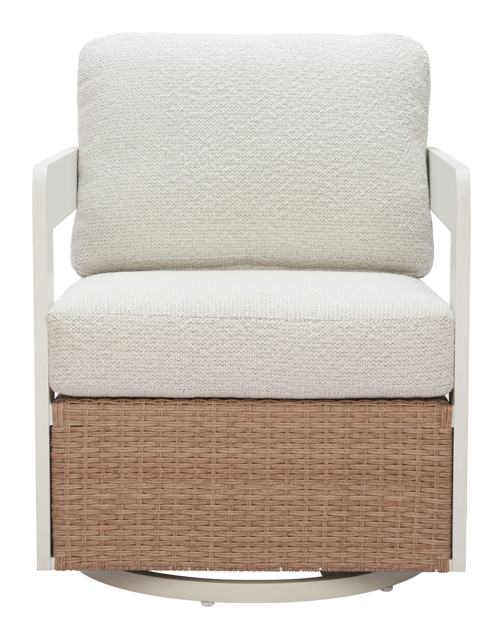 Gelo - Outdoor Swivel Chair - White / Brown
