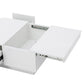 Coffee Table with 2 large Hidden Storage Compartment, Extendable Cocktail Table with 2 Drawers, High-gloss Center Table with Sliding Top for Living Room, 39.3"x21.6", White