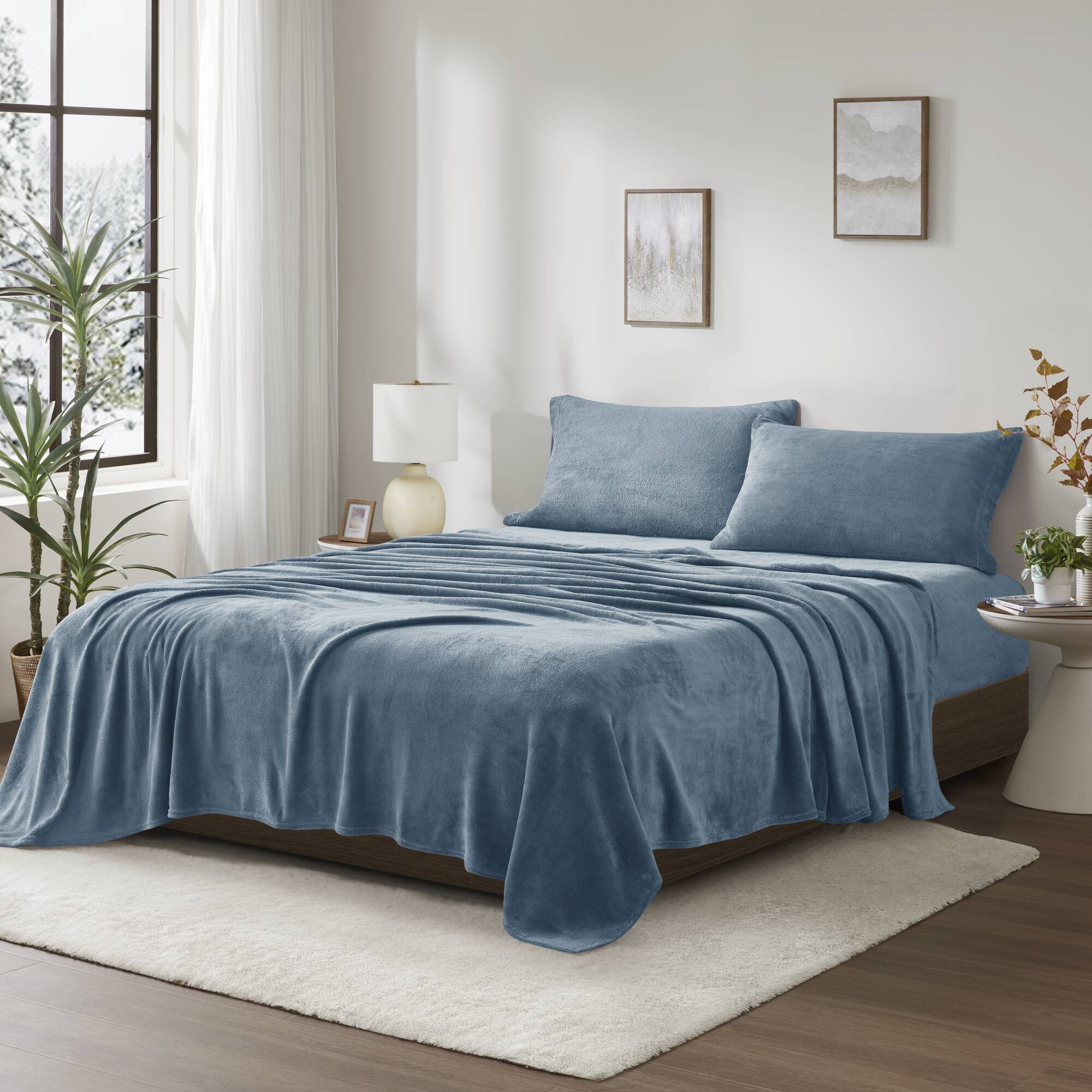 Soloft Plush - Queen Sheet Set - Blue
